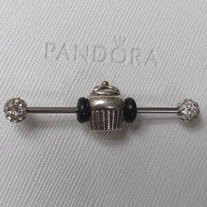 PandoraSilver/14k Cupcake Two Tone 2008 Vintage Charm 2 Listed Separately